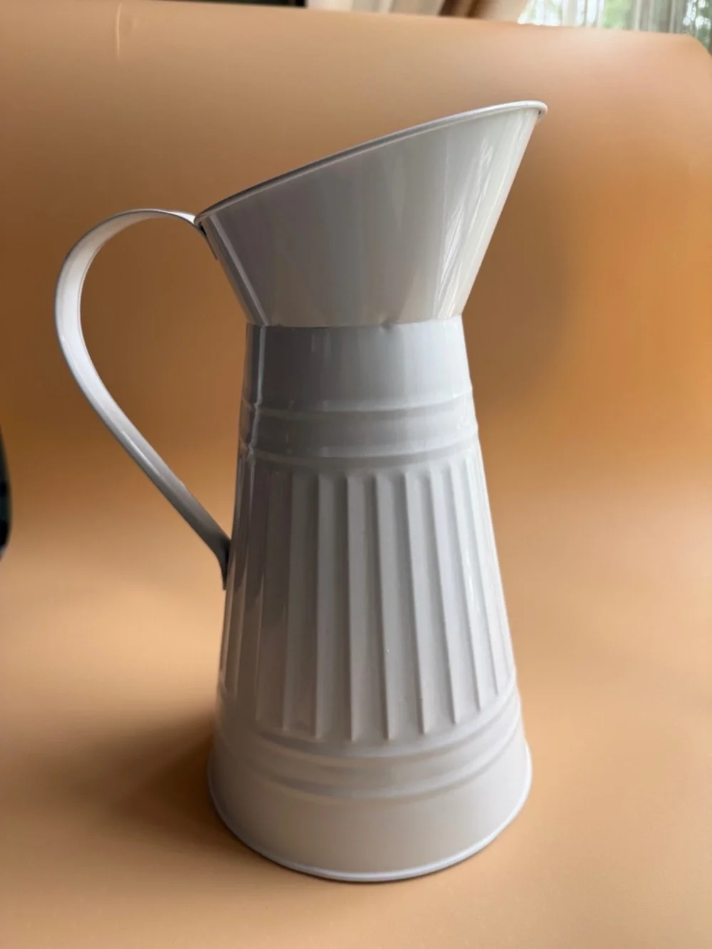 Ashland White Metal Jug Decorative Pitcher - Picture 3 of 3